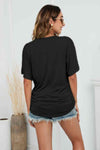 V-Neck Side Ruched Tee Women's T-Shirts - Tophatter Daily Deals