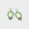 Geometric Alloy Dangle Earrings Teal One Size Earrings - Tophatter Daily Deals