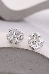 925 Sterling Silver Woven Stud Earrings Silver One Size Earrings - Tophatter Daily Deals