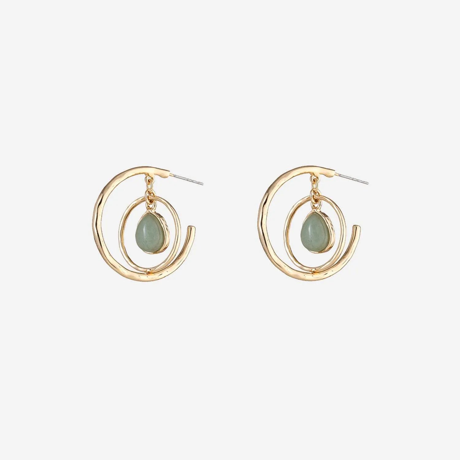 Geometric Teardrop Shape Alloy Earrings Mid Green One Size Earrings - Tophatter Daily Deals