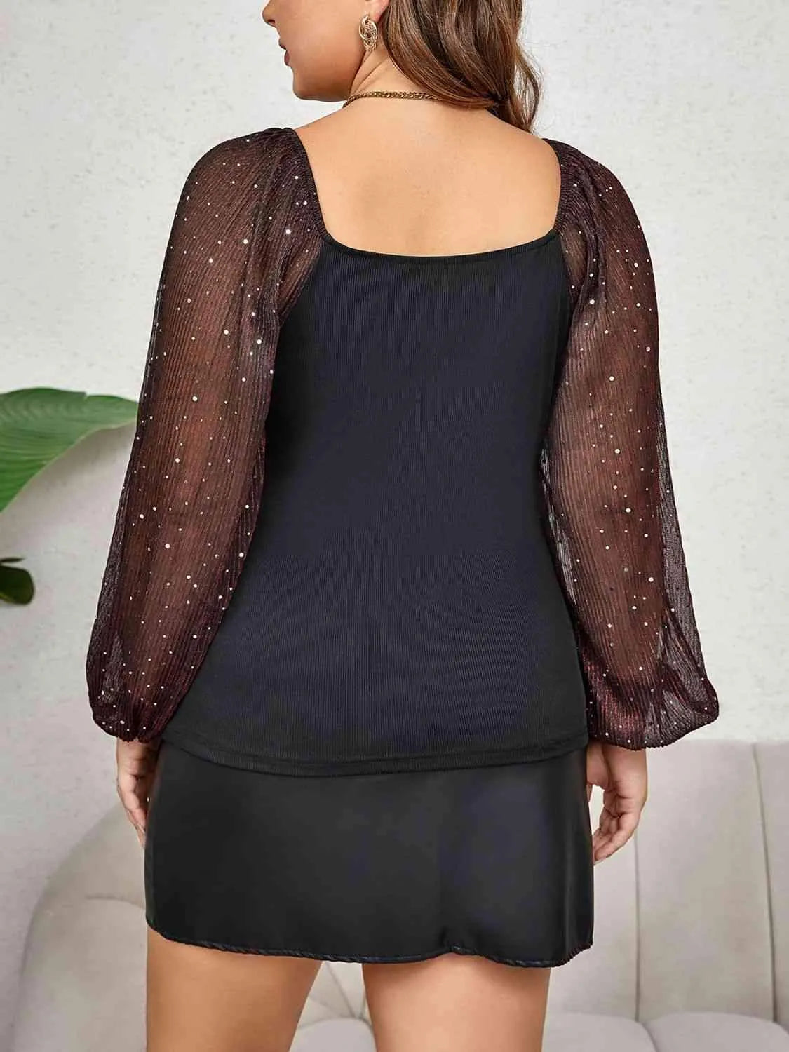 Plus Size Sweetheart Neck Balloon Sleeve Blouse Blouses - Tophatter Daily Deals