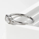 925 Sterling Silver Geometric Zircon Ring Rings - Tophatter Daily Deals