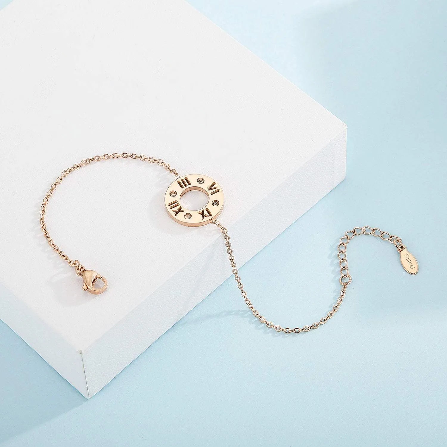Stainless Steel Pierced Rhinestone Bracelet Bracelets - Tophatter Daily Deals