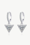 Moissanite Triangle Drop Earrings Silver One Size Moissanite - Tophatter Daily Deals