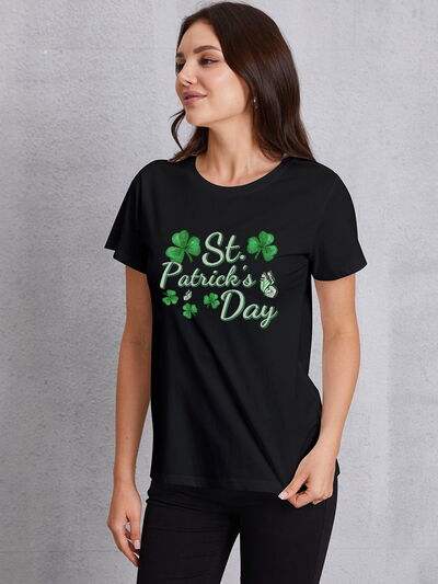 ST. PATRICK'S DAY Round Neck T-Shirt Black Women's T-Shirts - Tophatter Daily Deals