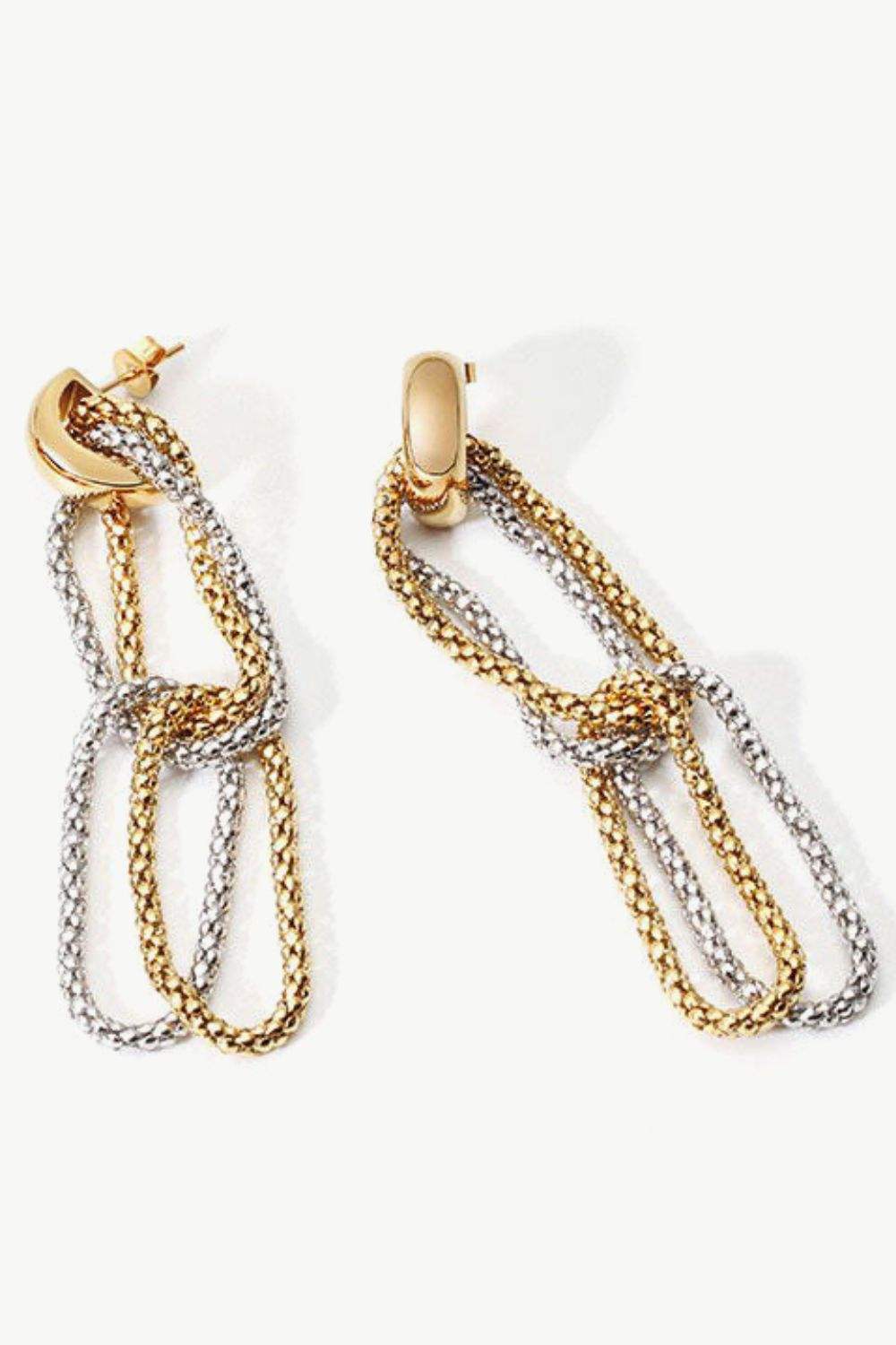 Gold-Plated D-Shaped Drop Earrings Earrings - Tophatter Daily Deals