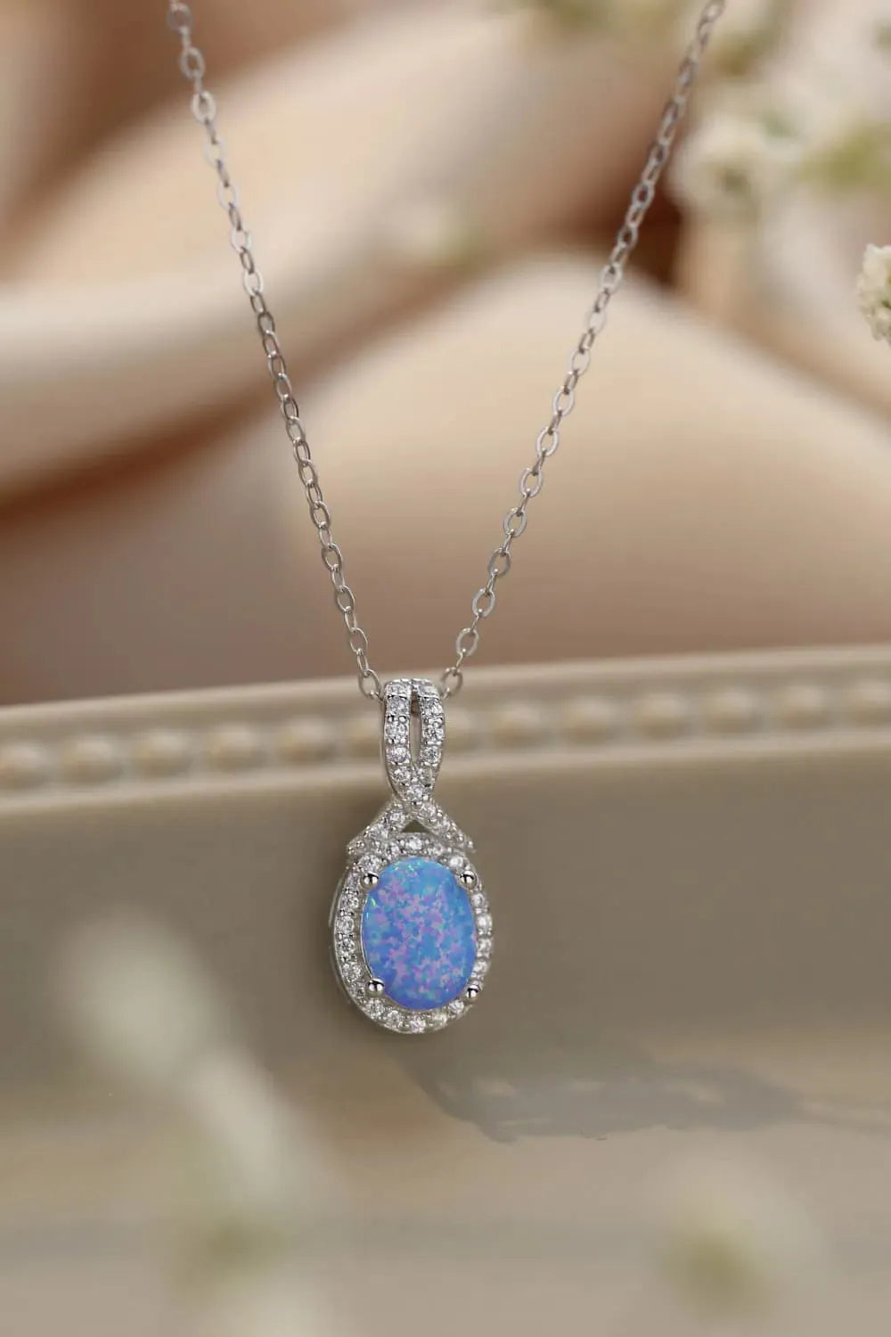 Feeling My Best Opal Pendant Necklace Sky Blue One Size Opal - Tophatter Daily Deals