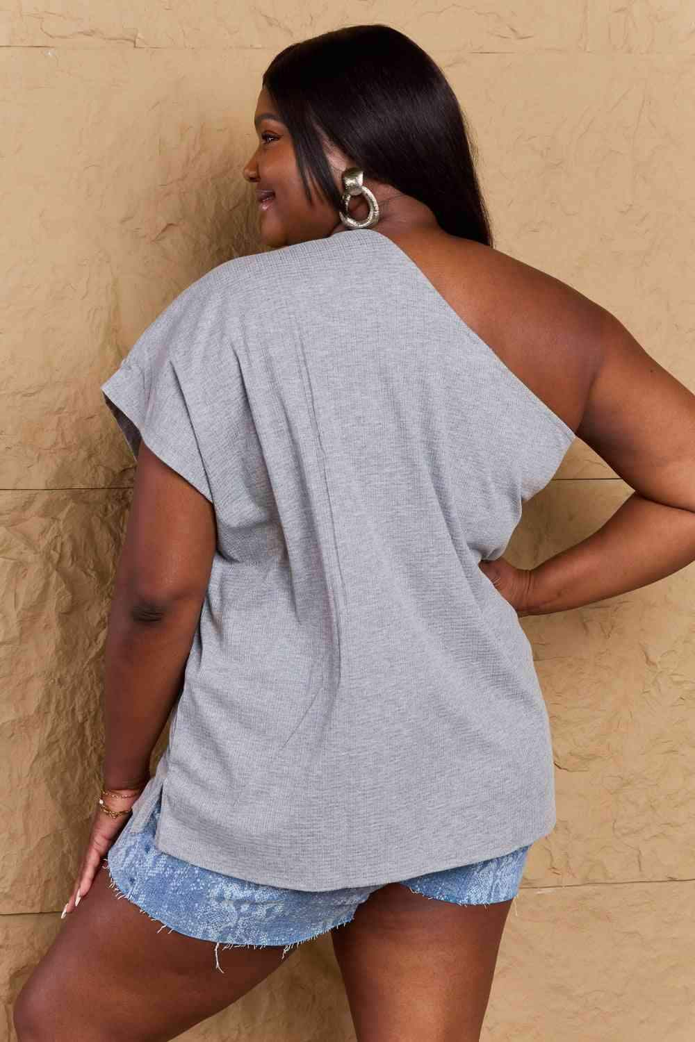 Ninexis in My Groove One Shoulder Loose Top Blouses - Tophatter Daily Deals