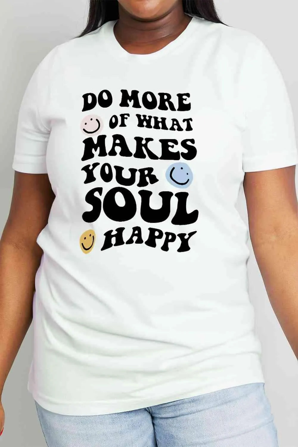 Simply Love Full Size Slogan Graphic Cotton Tee Bleach Women's T-Shirts - Tophatter Daily Deals