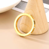 Inlaid Zircon Stainless Steel Ring Gold Rings - Tophatter Daily Deals