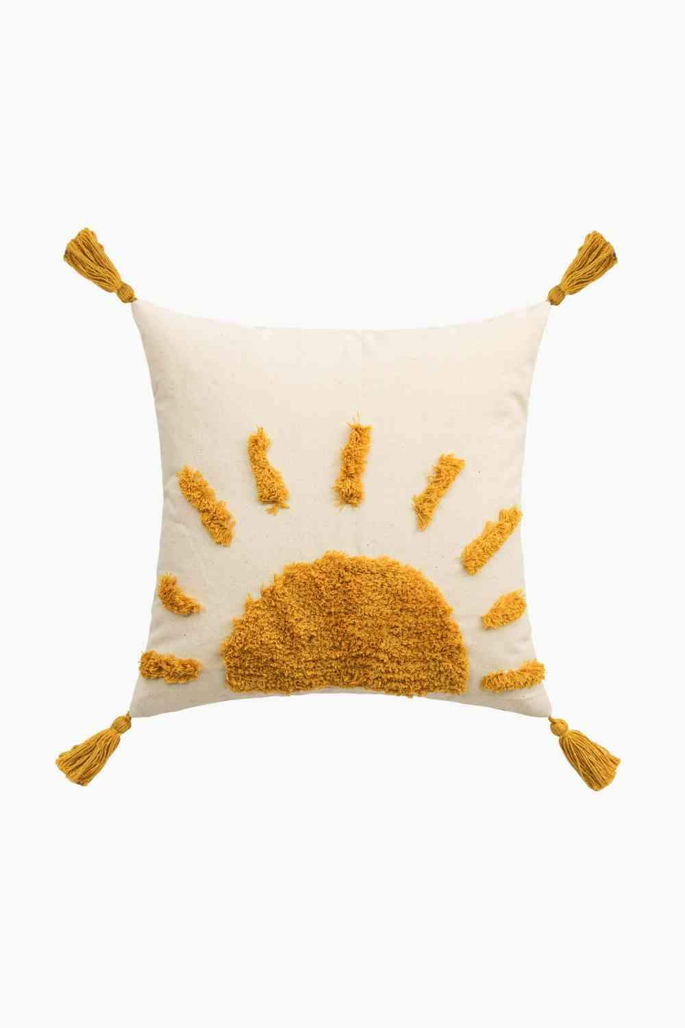 Sun Graphic Tassel Decorative Throw Pillow Case Sunrays One Size Decorative Pillowcases - Tophatter Daily Deals