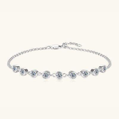 Inlaid Moissanite 925 Sterling Silver Bracelet Moissanite - Tophatter Daily Deals