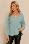 V-Neck Long Sleeve Top Blouses - Tophatter Daily Deals