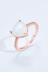 Heart-Shaped Natural Moonstone Ring Moonstone - Tophatter Daily Deals