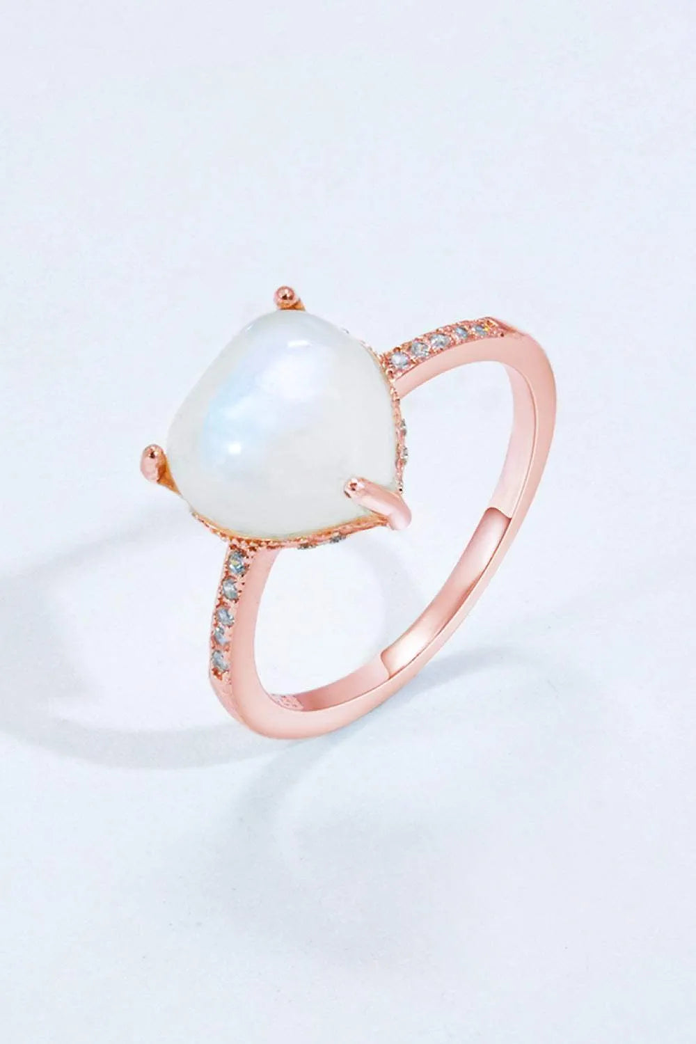 Heart-Shaped Natural Moonstone Ring Moonstone - Tophatter Daily Deals