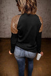 BELIEVE Sequin Long Sleeve Round Neck Blouse Blouses - Tophatter Daily Deals