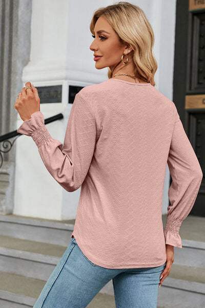 V-Neck Flounce Sleeve T-Shirt Women's T-Shirts - Tophatter Daily Deals