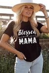 BLESSED MAMA Graphic Tee Women's T-Shirts - Tophatter Daily Deals