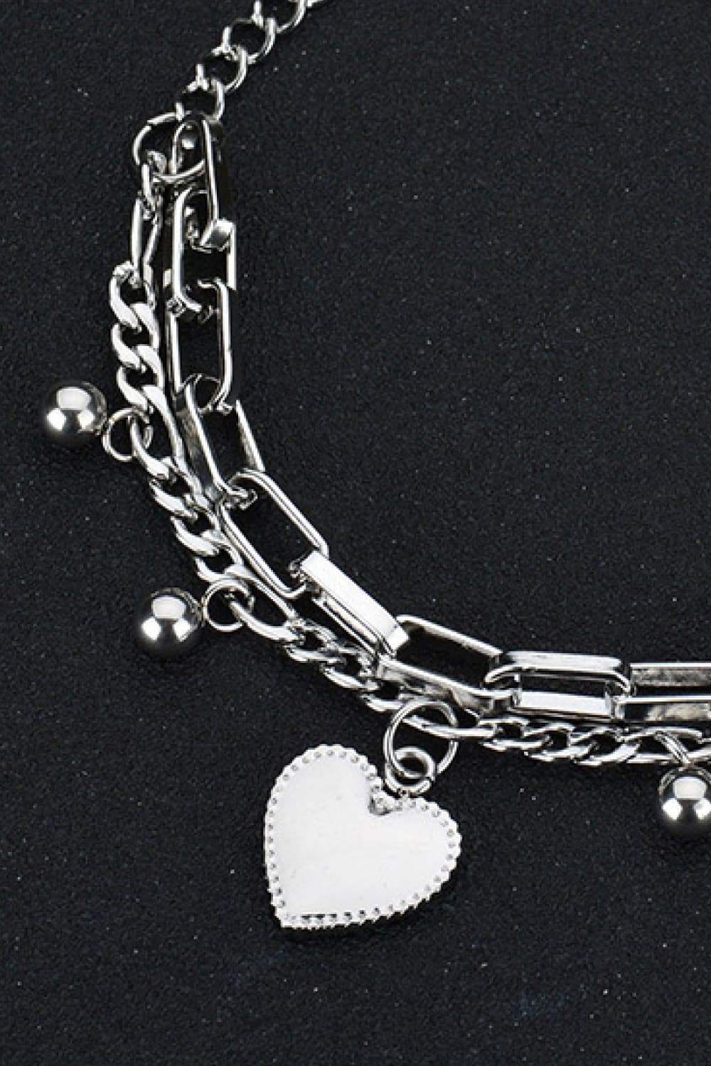 Heart Charm Stainless Steel Bracelet Bracelets - Tophatter Daily Deals