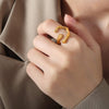 18K Gold-Plated Irregular Open Ring Gold 7 Rings - Tophatter Daily Deals