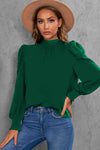 Mock Neck Puff Sleeve Blouse Blouses - Tophatter Daily Deals