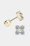 Moissanite 925 Sterling Silver Four-Leaf Clover Shape Earrings Gold One Size Moissanite - Tophatter Daily Deals