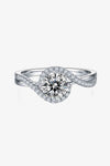 Adored 1 Carat Moissanite 925 Sterling Silver Crisscross Ring Moissanite - Tophatter Daily Deals