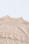 Ruffled Lace Mock Neck Blouse Blouses - Tophatter Daily Deals