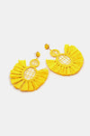 Raffia Grass Tassel Detail Dangle Earrings Earrings - Tophatter Daily Deals