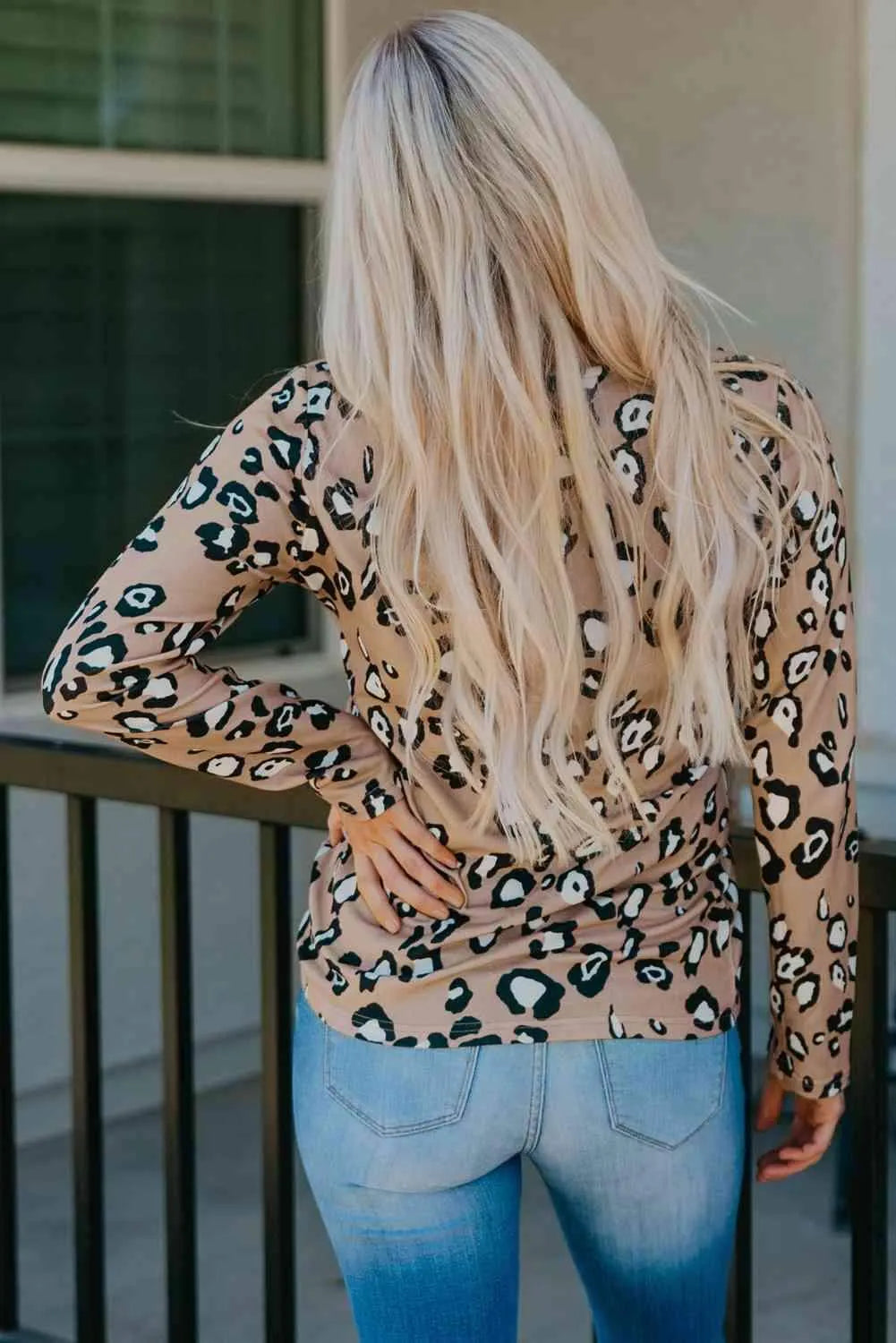 Leopard Print Lace Trim V-Neck Top Blouses - Tophatter Daily Deals