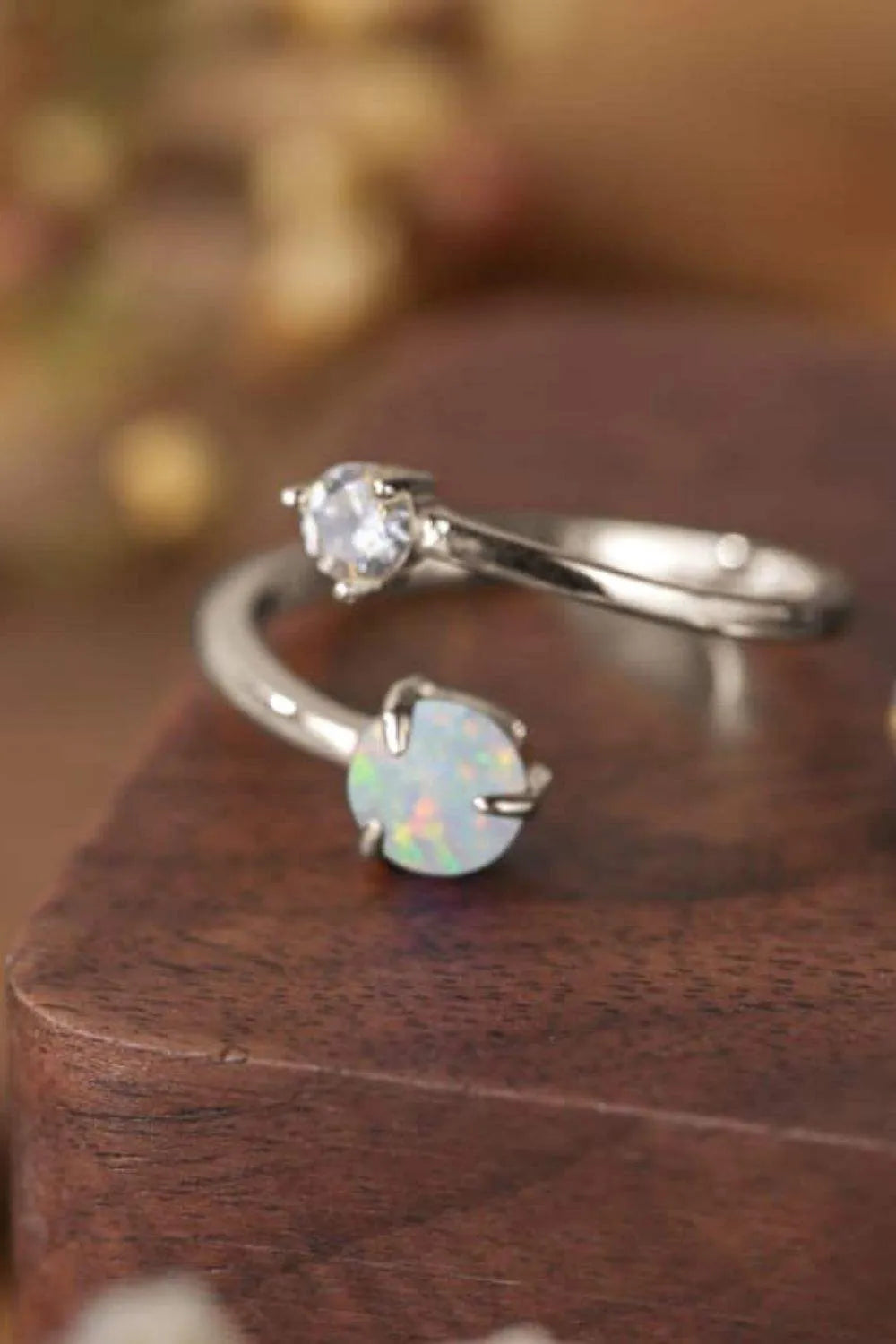 Opal 925 Sterling Silver Bypass Ring Opal - Tophatter Daily Deals