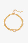 Leaf Chain Heart Bracelet Gold One Size Bracelets - Tophatter Daily Deals