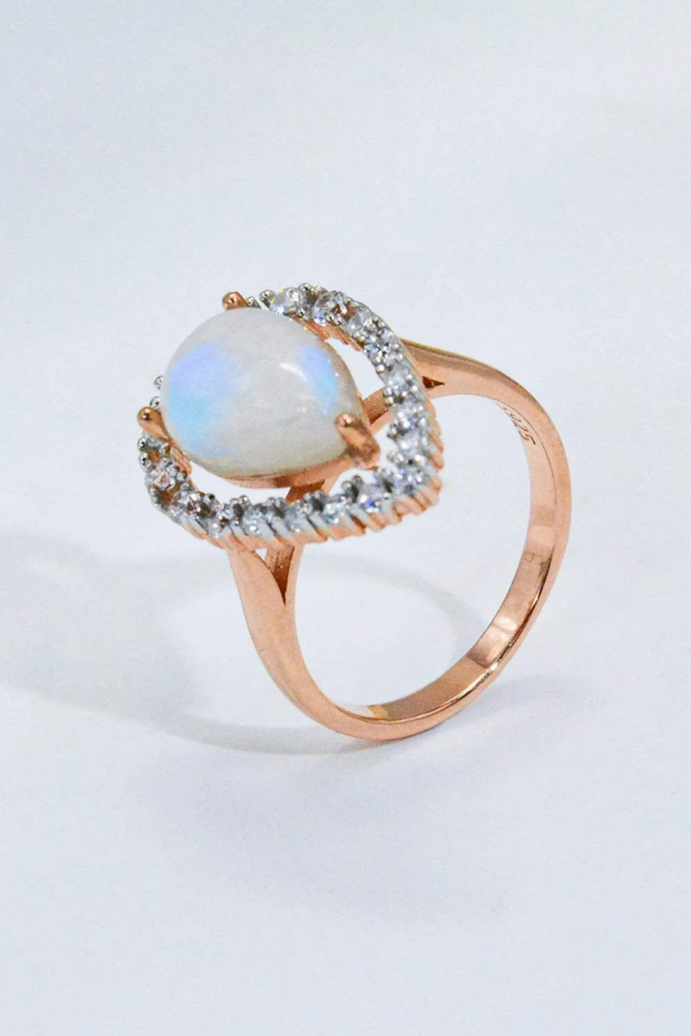 Moonstone Teardrop-Shaped 925 Sterling Silver Ring Moonstone - Tophatter Daily Deals