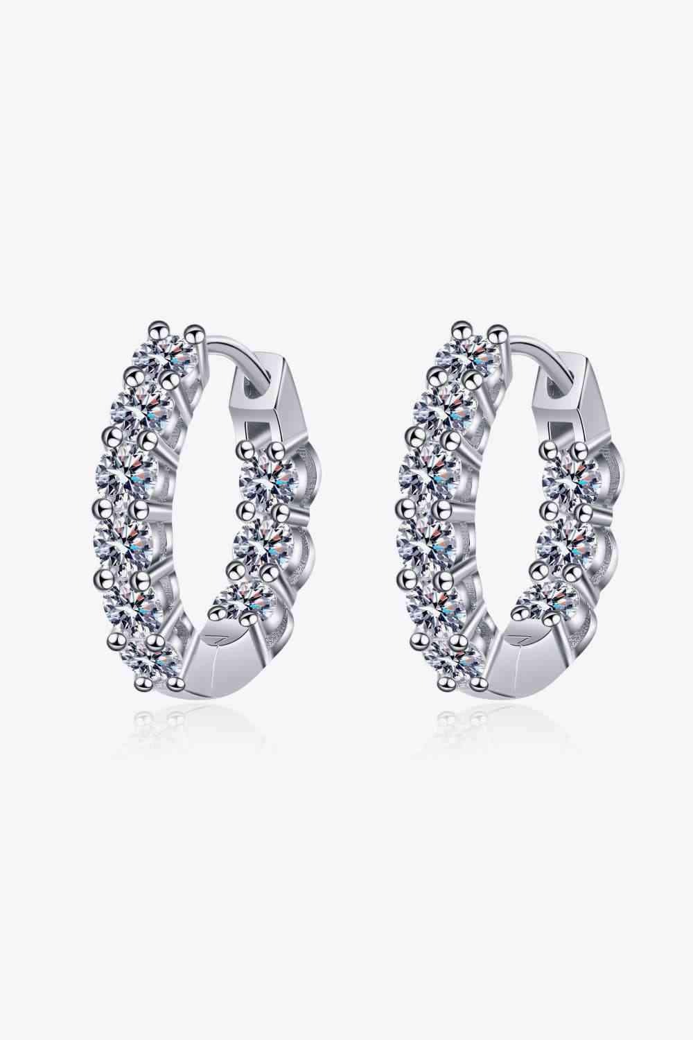 1.8 Carat Moissanite Hoop Earrings Moissanite - Tophatter Daily Deals