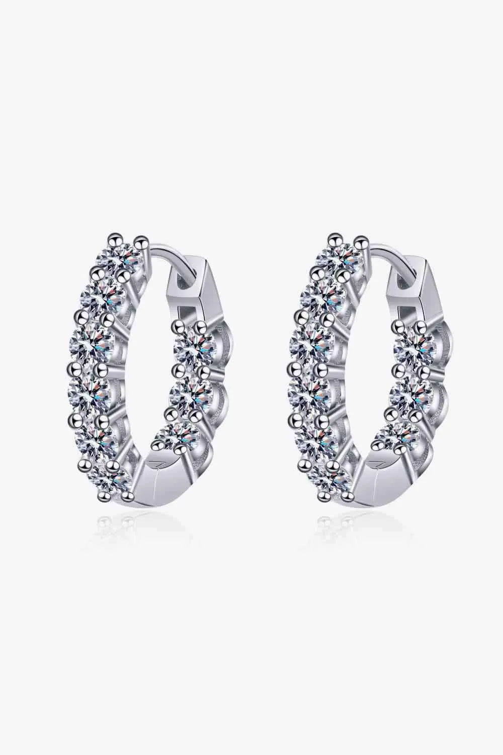 1.8 Carat Moissanite Hoop Earrings Moissanite - Tophatter Daily Deals