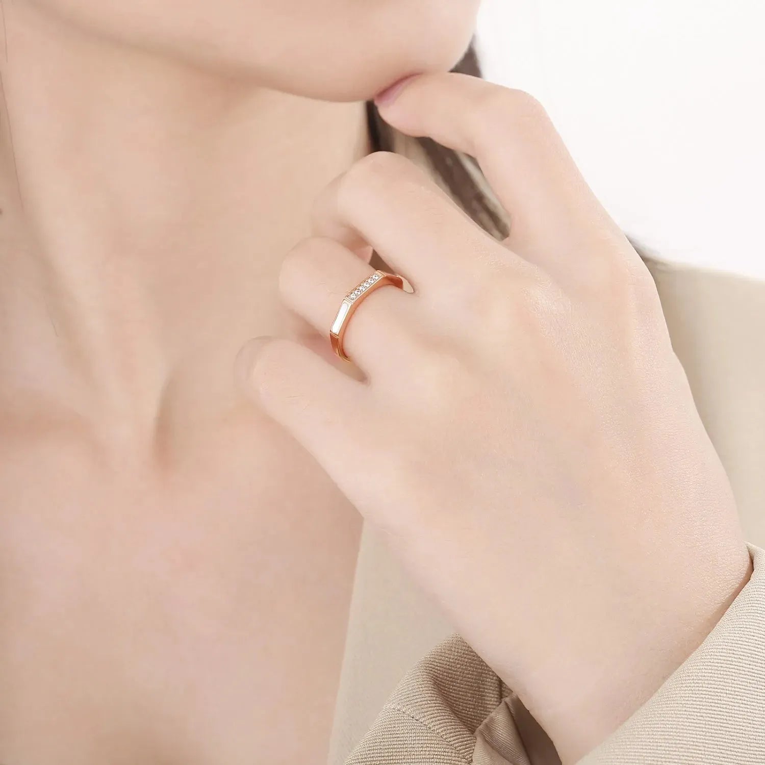 Stainless Steel Inlaid Zircon Ring Rings - Tophatter Daily Deals
