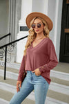 V-Neck Long Sleeve T-Shirt Women's T-Shirts - Tophatter Daily Deals