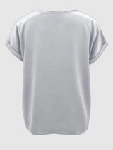Round Neck Short Sleeve T-Shirt Women's T-Shirts - Tophatter Daily Deals