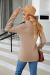 Cable-Knit Long Sleeve V-Neck T-Shirt Women's T-Shirts - Tophatter Daily Deals