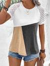 Color Block Raglan Sleeve Round Neck Tee Women's T-Shirts - Tophatter Daily Deals