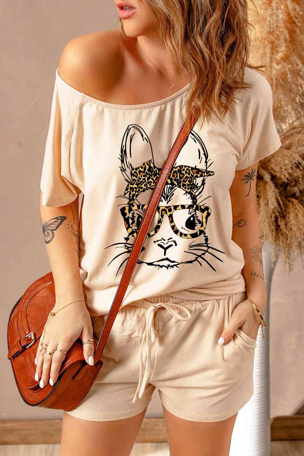 Easter Graphic Boat Neck Tee Women's T-Shirts - Tophatter Daily Deals