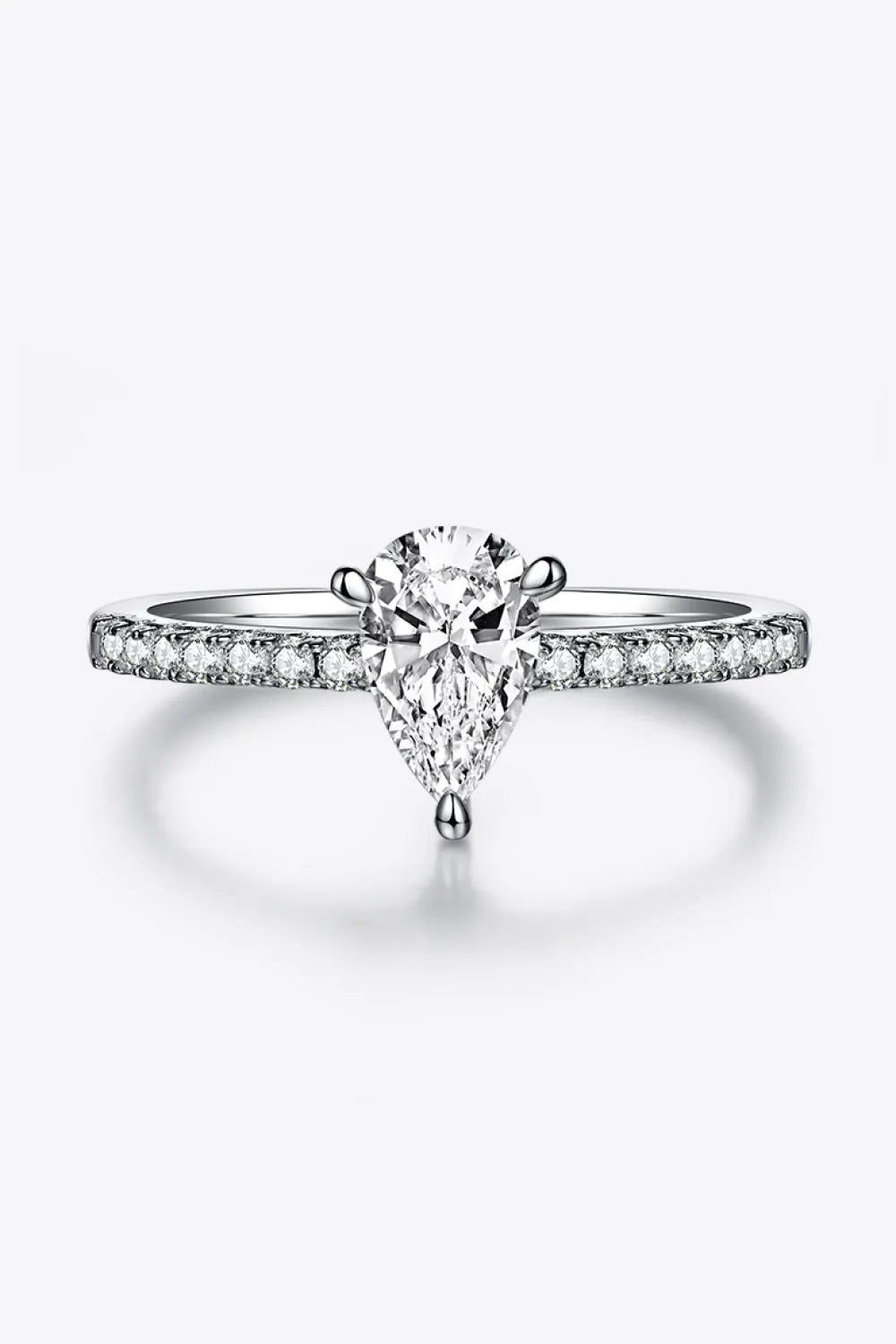 1 Carat Moissanite 925 Sterling Silver Side Stone Ring Rings - Tophatter Daily Deals