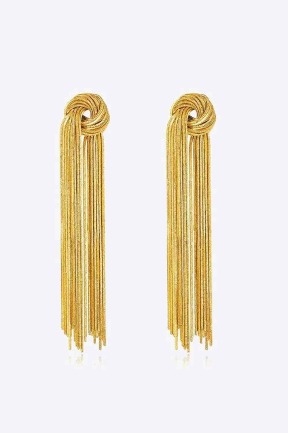 18K Gold Plated Fringe Earrings Gold One Size Earrings - Tophatter Daily Deals