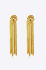 18K Gold Plated Fringe Earrings Gold One Size Earrings - Tophatter Daily Deals