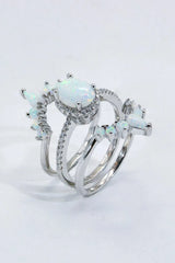 925 Sterling Silver Opal Ring Opal - Tophatter Daily Deals