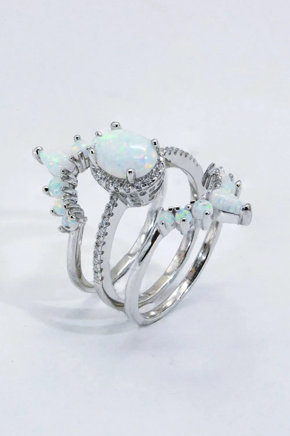 925 Sterling Silver Opal Ring Opal - Tophatter Daily Deals