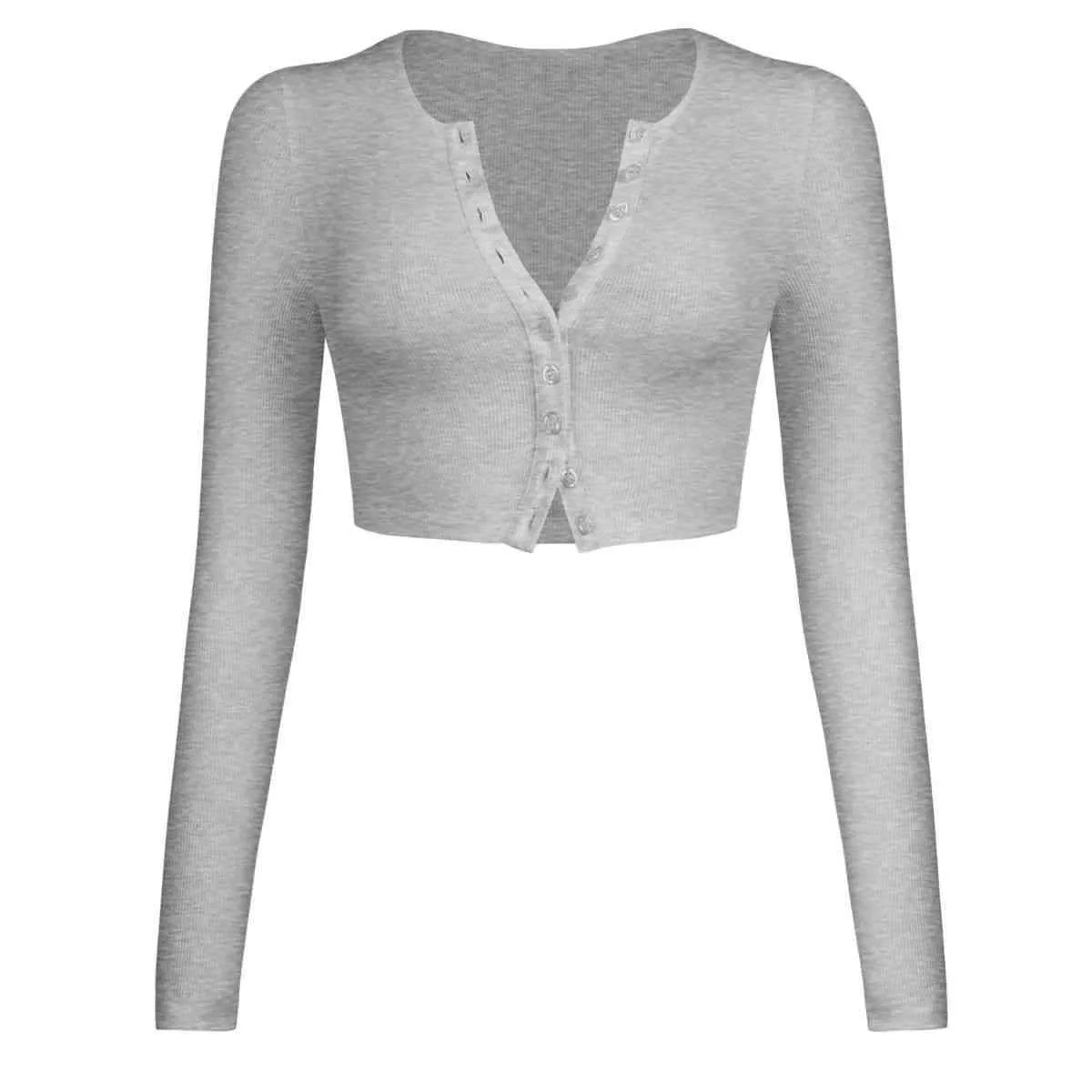 Double Take Button Down Long Sleeve Cropped Top Blouses - Tophatter Daily Deals