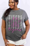 Simply Love Full Size TIGERS Graphic Cotton Tee Charcoal Women's T-Shirts - Tophatter Daily Deals