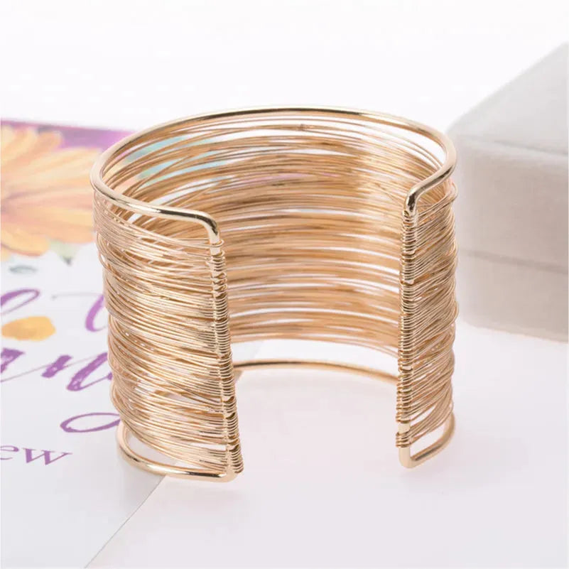 Alloy Layered Cuff Bracelet Bracelets - Tophatter Daily Deals