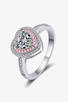 1 Carat Moissanite Heart 925 Sterling Silver Ring Silver Moissanite - Tophatter Daily Deals